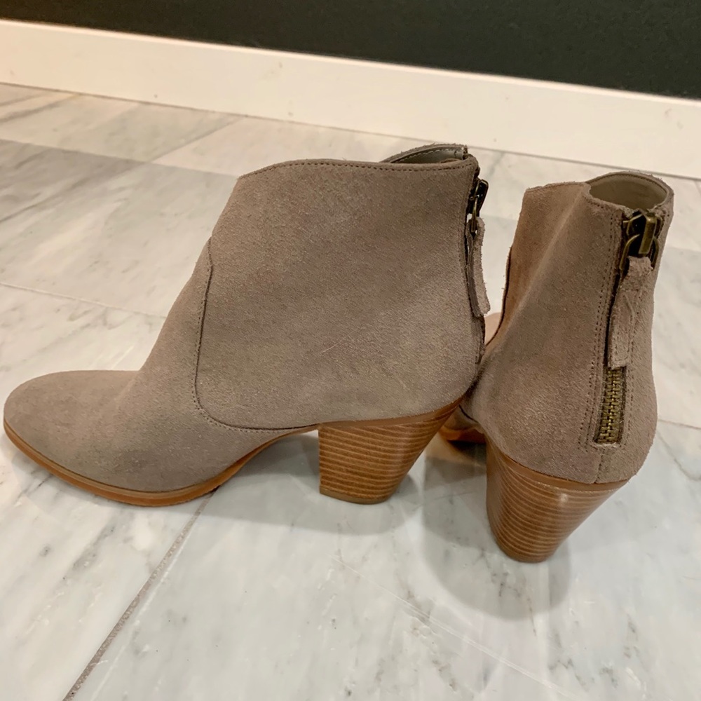 Grey suede booties